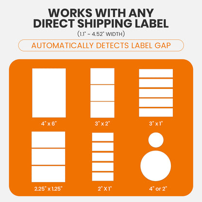 D464B Thermal Shipping Label Printer Bluetooth & USB Compatible with Windows, Mac, Linux, iOs and Android