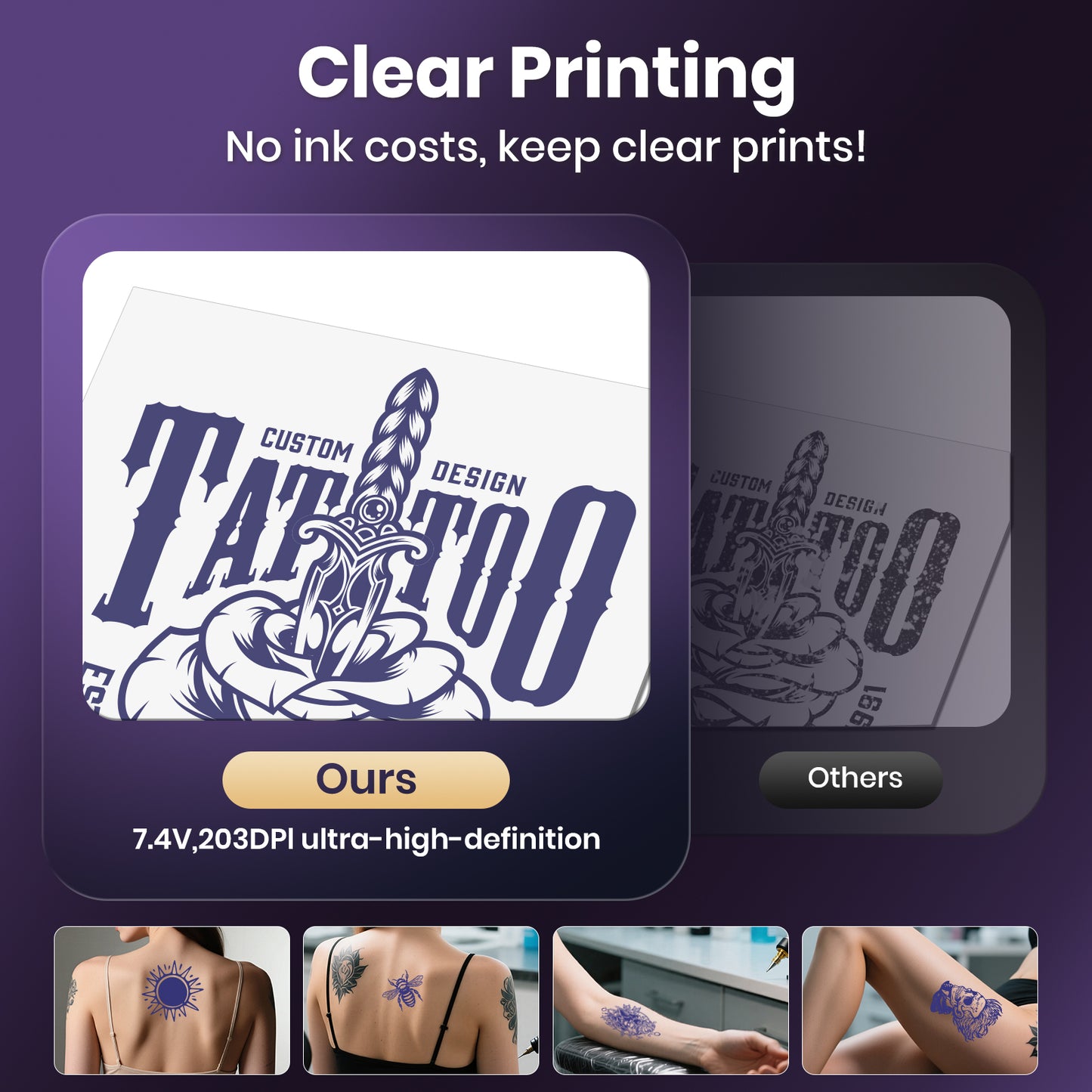 H2 Tattoo Stencil Printer - Bluetooth & USB Tattoo Beginners, Artist Compatible with iOS, Android, Windows, MAC, Linux