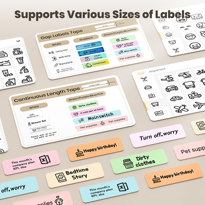 Label Maker Machine with Tape Portable Bluetooth Mini Sticker Printer Wireless Small Labeler with Multiple Templates for Home School Office Organization