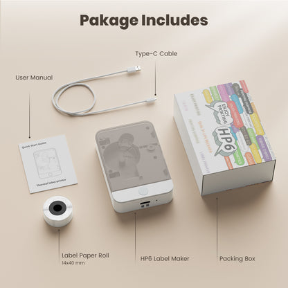 Label Maker Machine with Tape Portable Bluetooth Mini Sticker Printer Wireless Small Labeler with Multiple Templates for Home School Office Organization