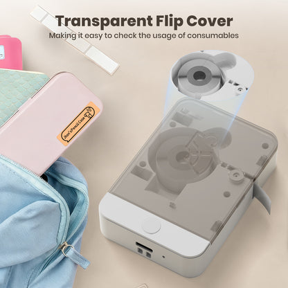 Label Maker Machine with Tape Portable Bluetooth Mini Sticker Printer Wireless Small Labeler with Multiple Templates for Home School Office Organization