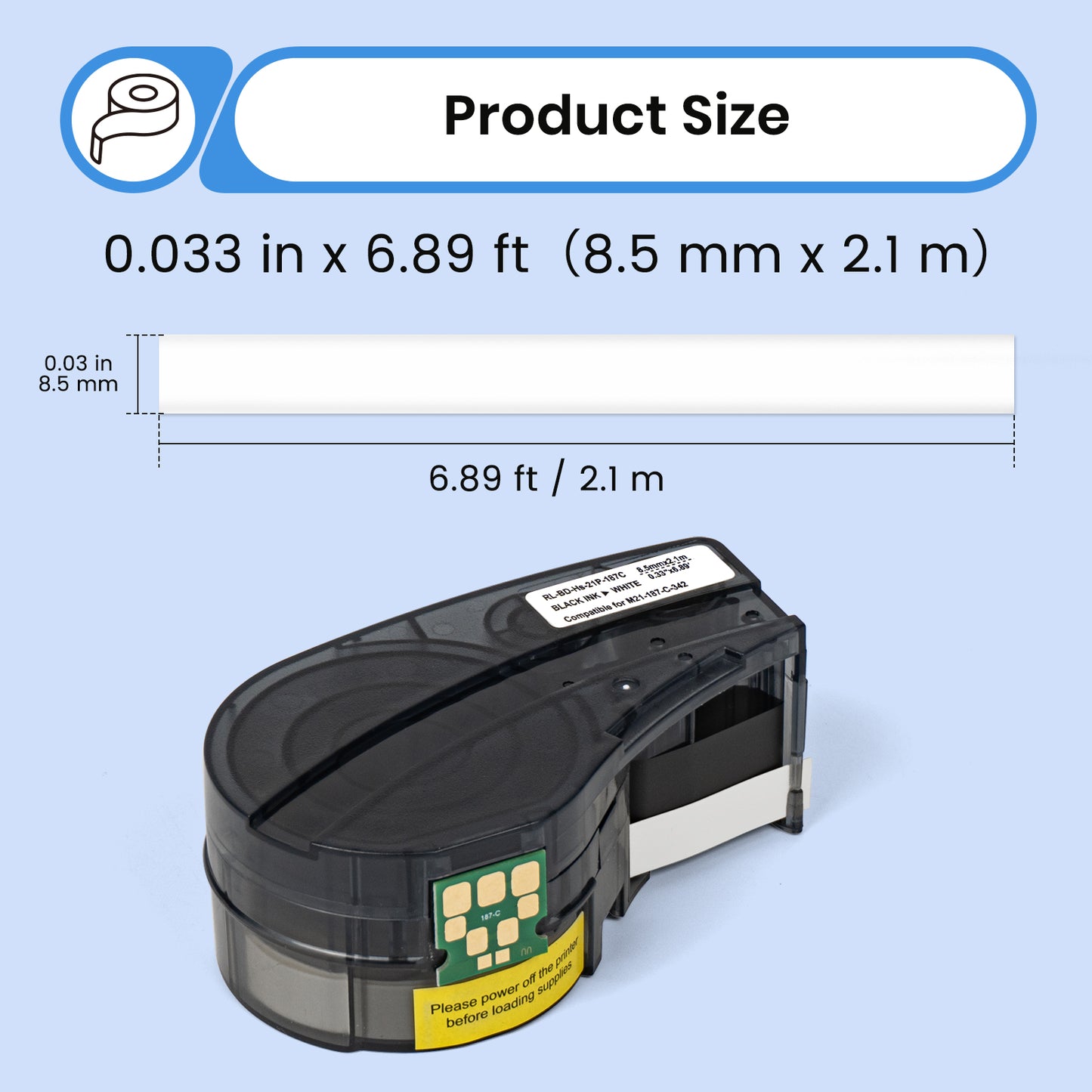 M21-187-C-342 - 0.33 in x 6.8 ft - 1 Pack