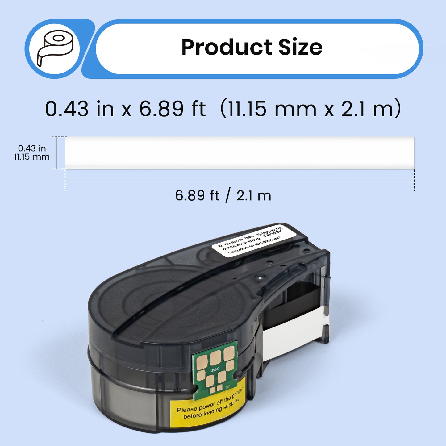 M21-250-C-342 - 0.44 in x 6.8 ft - 1 Pack