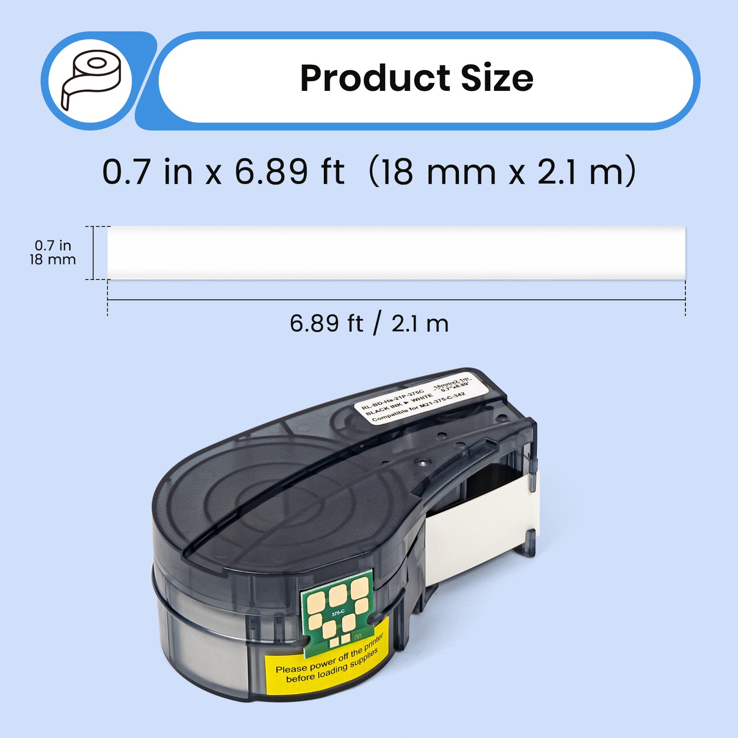 M21-375-C-342 - 0.7 in x 6.8 ft - 1 Pack