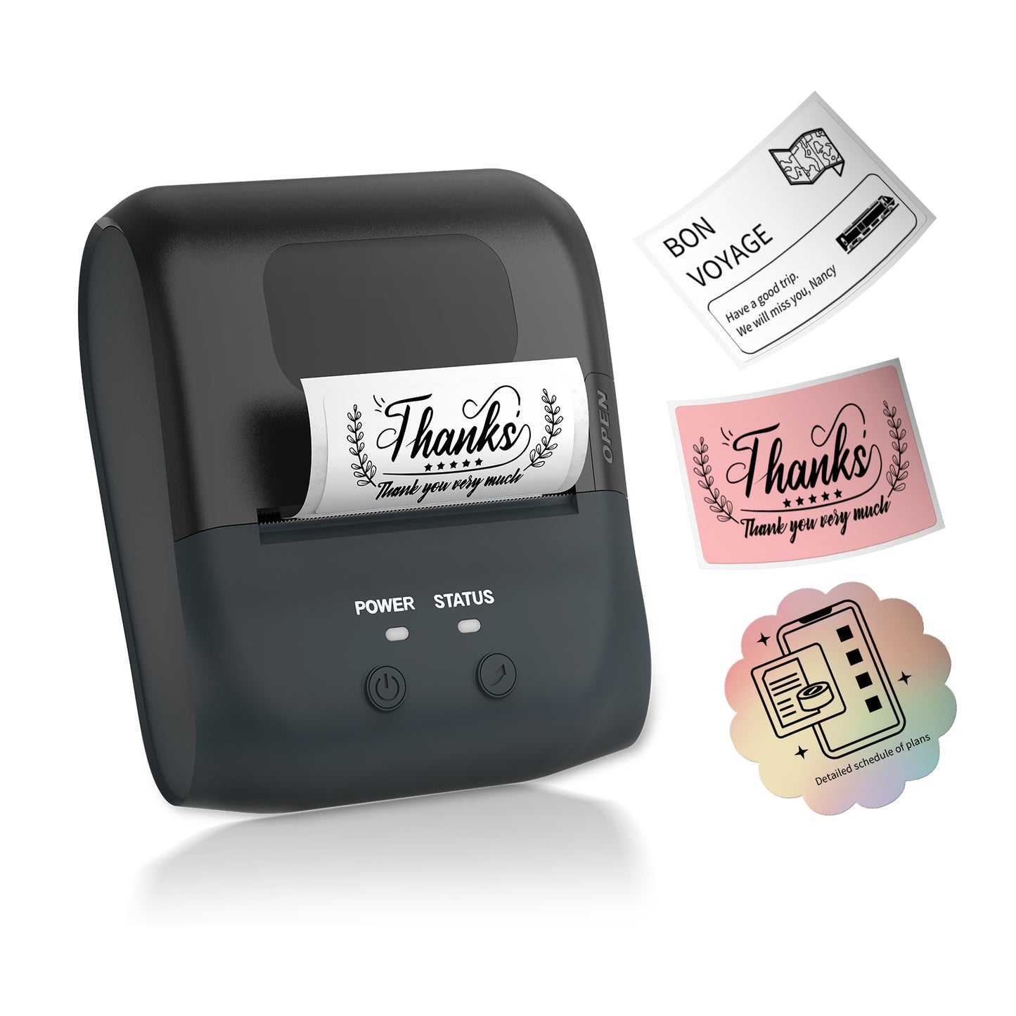 Bluetooth Label Maker Machine Portable Thermal Printer Wireless Inkless Labeler for Small Business Home Office Compatible with iOS Android Mobile