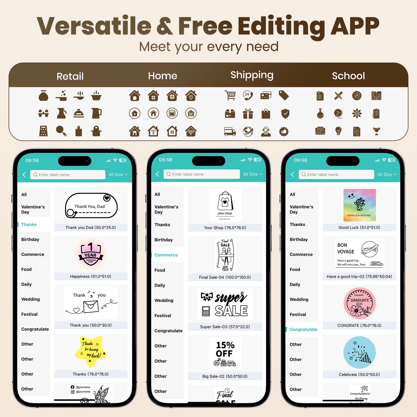 Bluetooth Label Maker Machine Portable Thermal Printer Wireless Inkless Labeler for Small Business Home Office Compatible with iOS Android Mobile