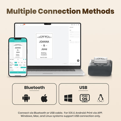 Bluetooth Label Maker Machine Portable Thermal Printer Wireless Inkless Labeler for Small Business Home Office Compatible with iOS Android Mobile