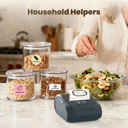 Bluetooth Label Maker Machine Portable Thermal Printer Wireless Inkless Labeler for Small Business Home Office Compatible with iOS Android Mobile