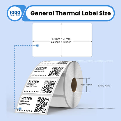 Thermal Labels 1.2 x 2.2 Inch 1 Rolls 1000 PCS
