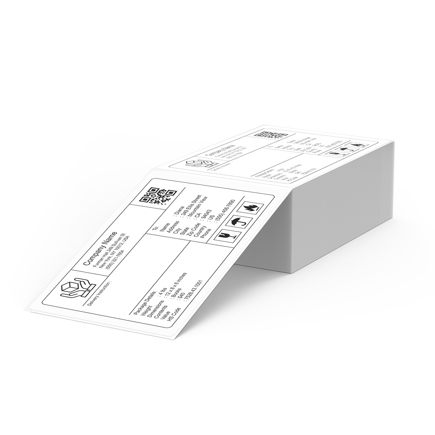 Thermal Labels 4 x 6 Inch 1 Rolls 500 PCS